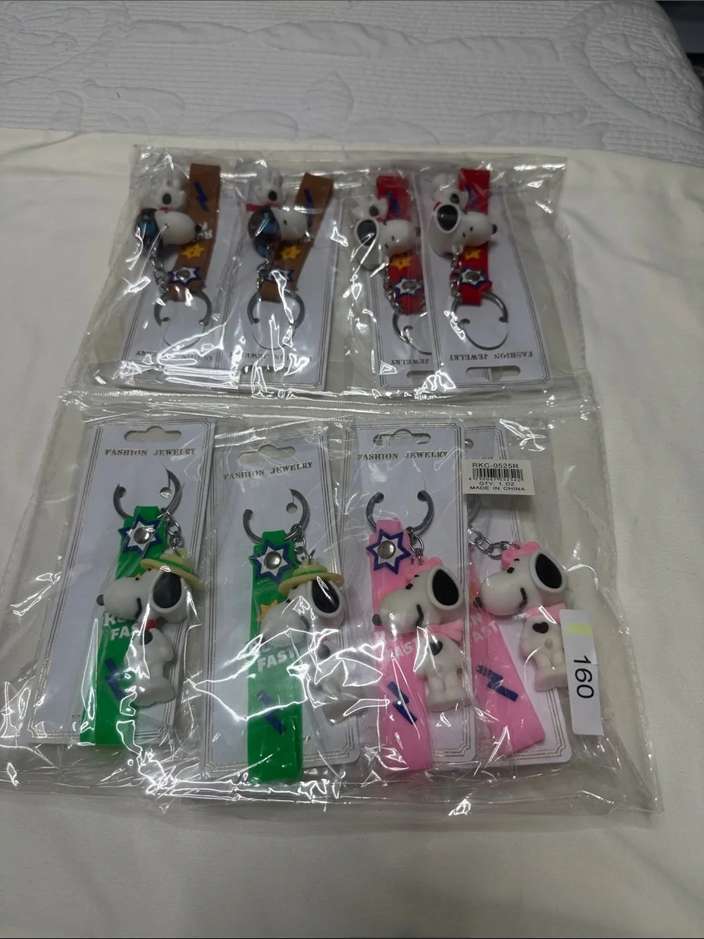 Sets of 12 Run Fast Snoopy Keychain - Pink Strap Kids Accessory